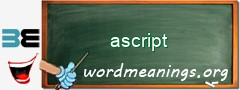 WordMeaning blackboard for ascript
